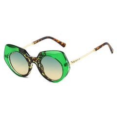 Oversized round frame tortoiseshell sunglasses with bold chunky frames for alternative fashion style
