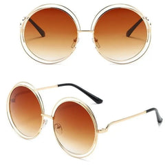 Oversized Round Sunglasses - Brown / One Size