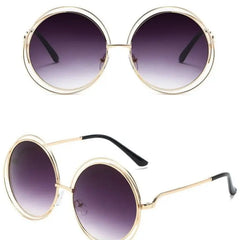 Oversized Round Sunglasses UV400 Polycarbonate Frame Purple