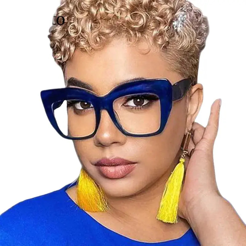 Oversized Square Frame Clear Glasses for Everyday Style