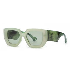 Oversized square frame sunglasses in marble acetate with bold contemporary style