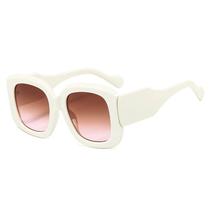 Oversized square frame sunglasses with gradient lens detail and cyber style eyewear
