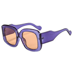 Oversized square frame sunglasses with gradient lens detail and sleek cyber style design