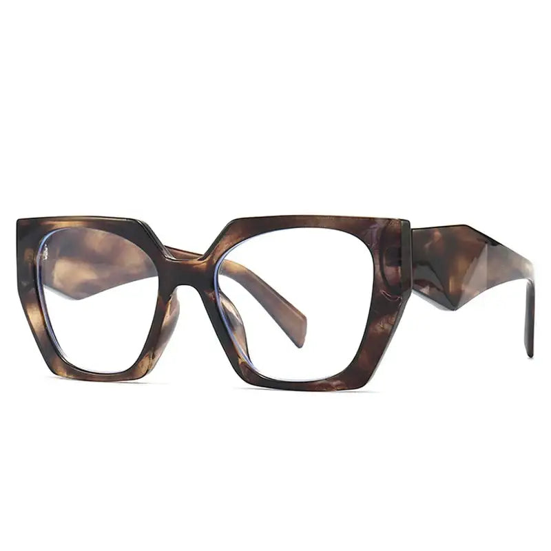 Oversized Square Glasses - Brown