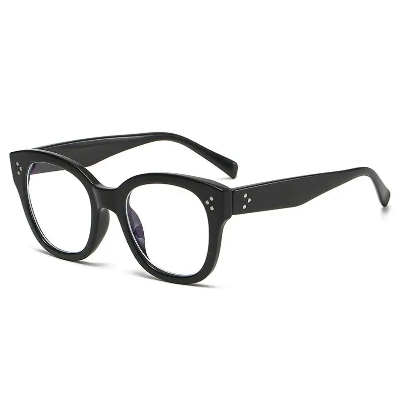 Oversized Square Leopard Glasses - Black