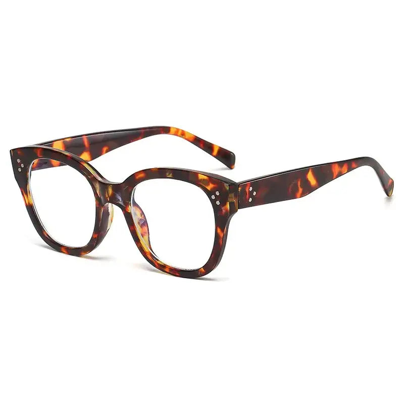 Oversized Square Leopard Glasses - Brown