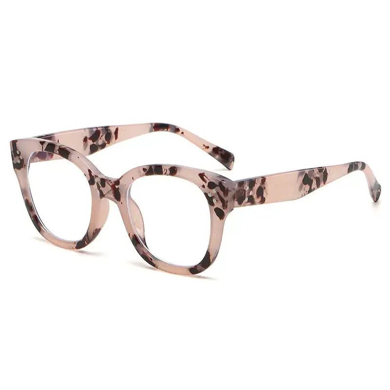 Oversized Square Leopard Glasses for Everyday Wear Pink