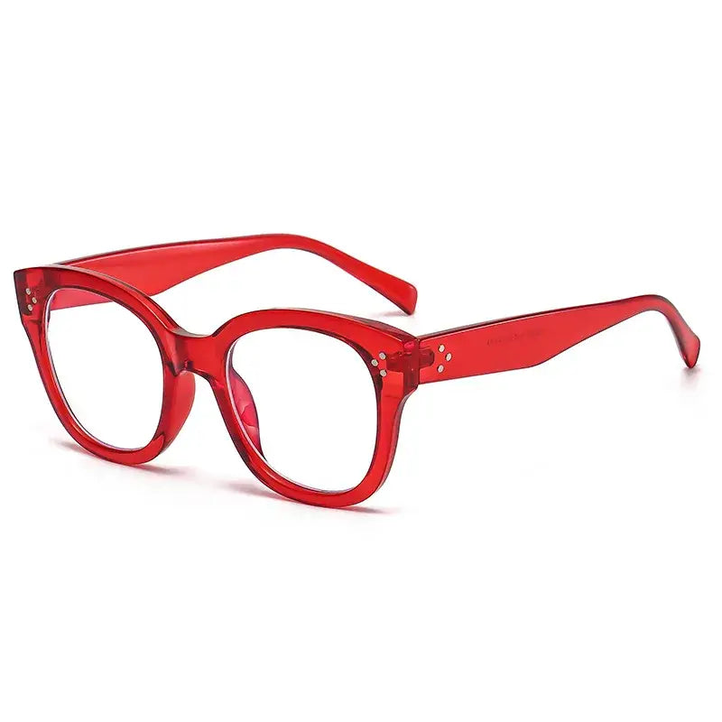 Oversized Square Leopard Glasses - Red