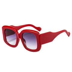 Oversized square sunglasses with chunky resin frame gradient colorway and UV protection detail