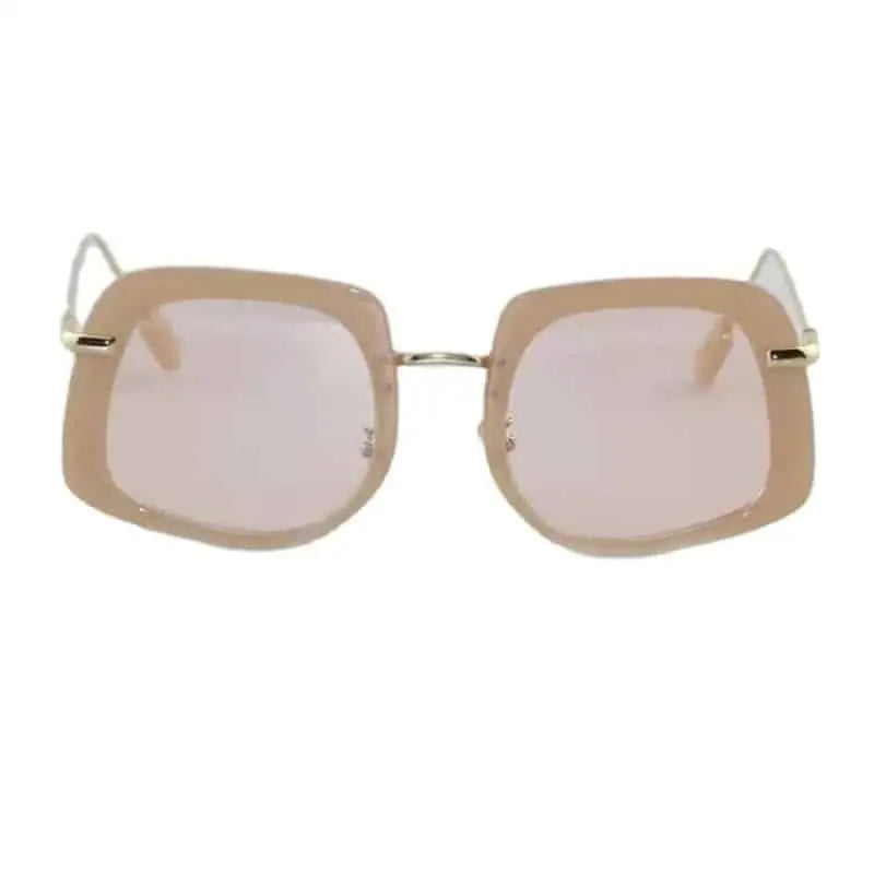 Oversized Square Vintage Sunglasses for Women and Men Beige
