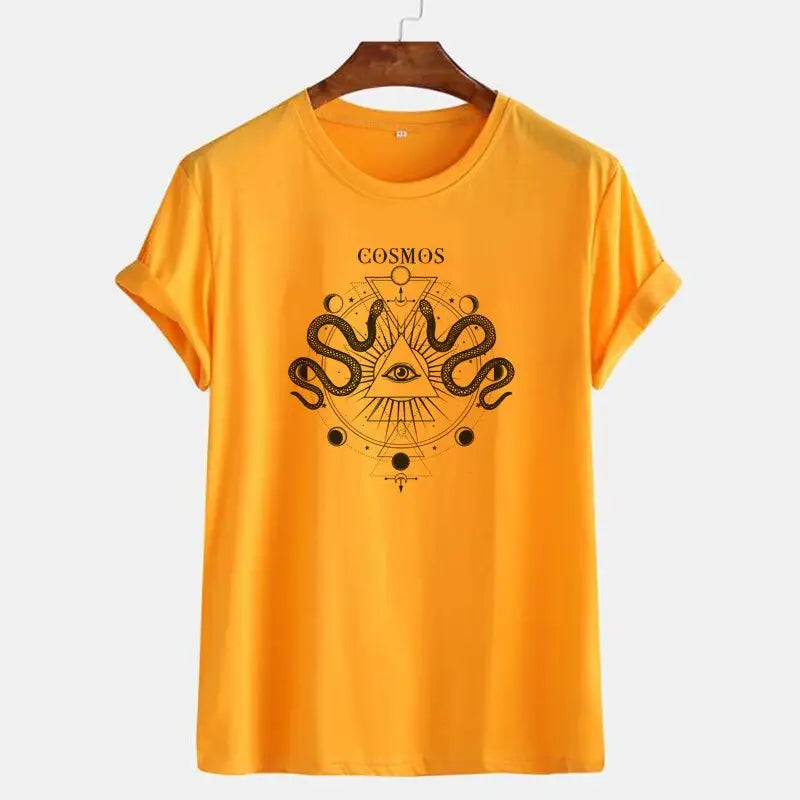 Oversized T-Shirt Cosmo Snake Geometric Occult Design