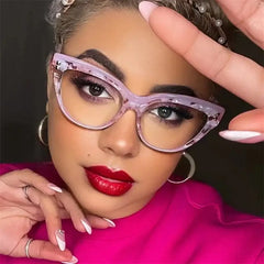 Oversized Vintage Frame Clear Cat Eye Glasses
