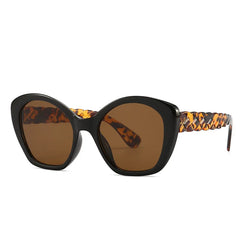 Oversized Vintage Retro Braided Temple Sunglasses Leopard