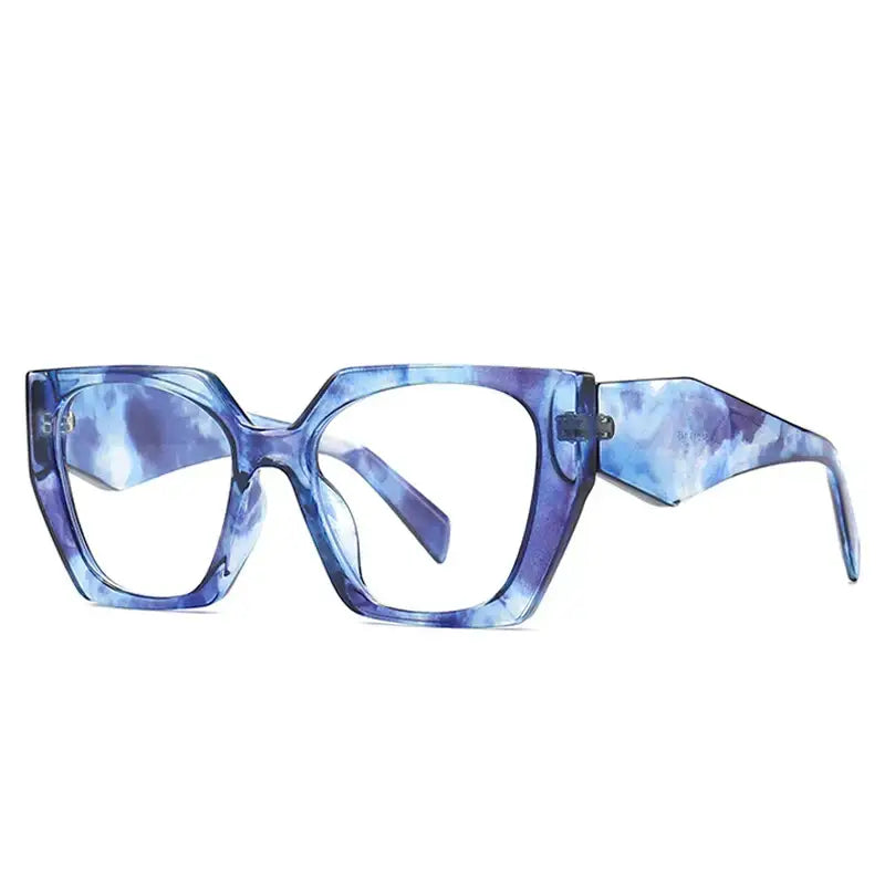 Oversized Vintage Square Glasses for Retro Style Blue