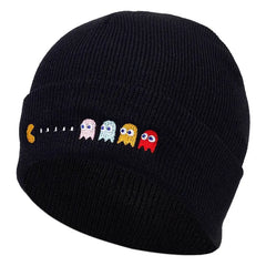 Pac-Man Knitted Embroidered Beanie Cotton Casual Style
