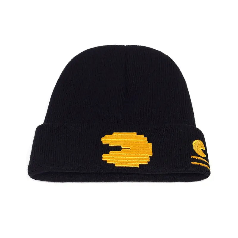 Pac-Man Knitted Winter Cute Beanie Hat Unisex Cotton Black