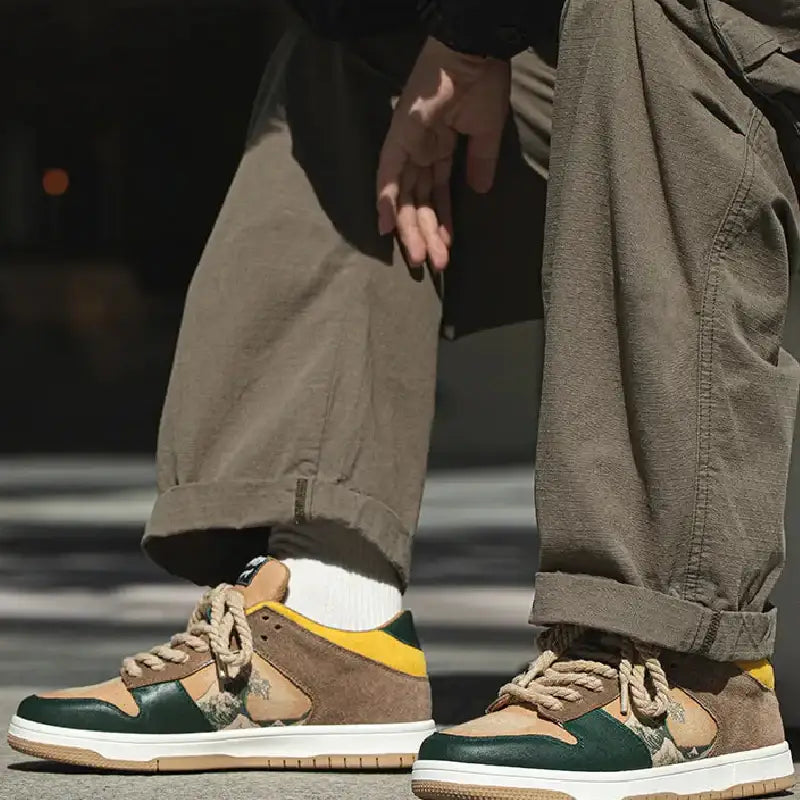 Painted Wave Skateboard Lace Up Sneakers Euro Size