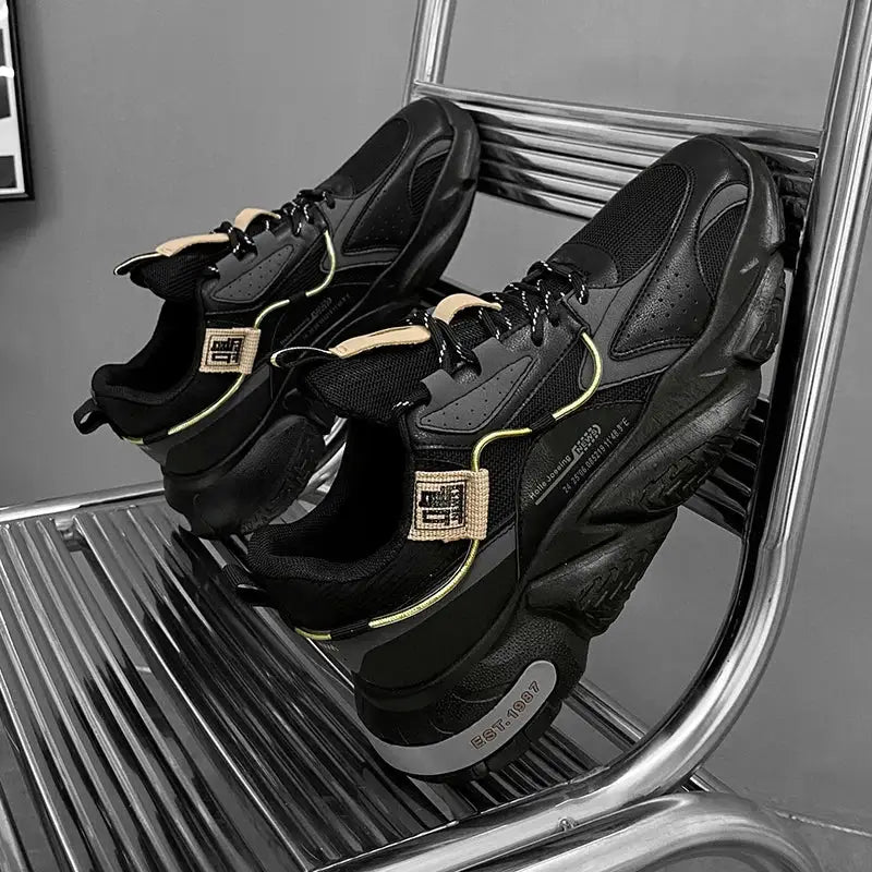 Painting Thick Bottom Slip Sneakers Non Euro Size Black / 39