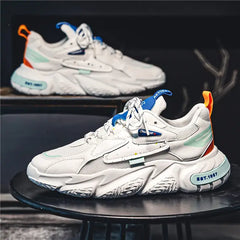 Painting Thick Bottom Slip Sneakers Non Euro Size White