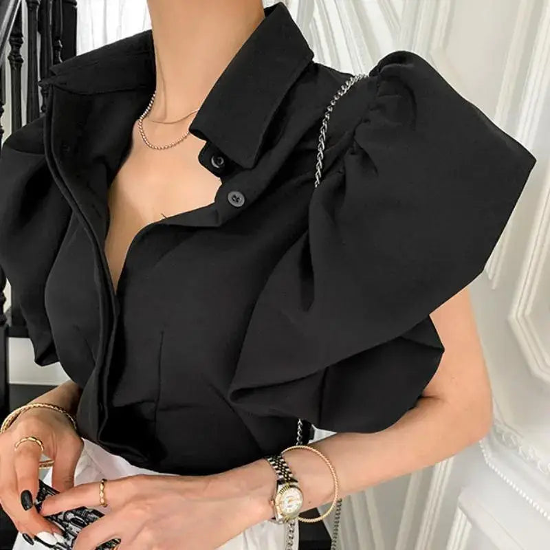 Palace Style Puff Sleeve Blouse - Shirt