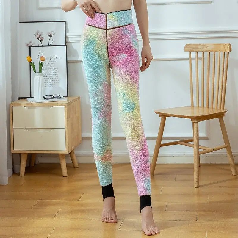 Pantyhose Pastel High Waist Fleece Warm Leggings