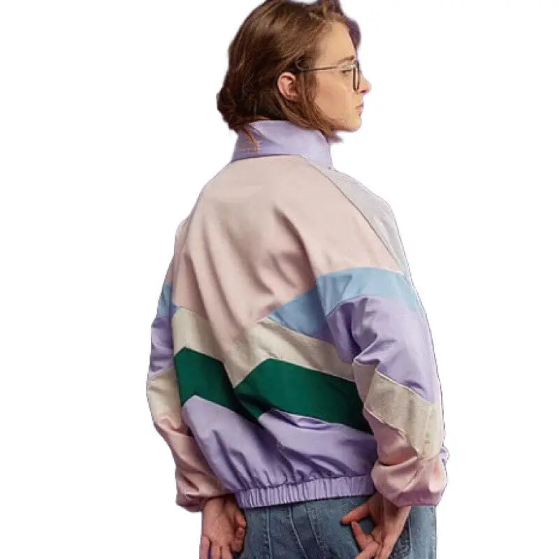 Pastel Chev Windbreaker Street Style Coat One Size