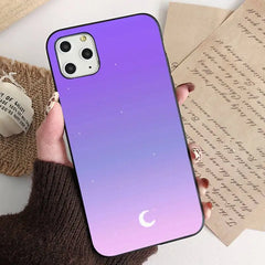 Pastel City Moon Art Phone Case for iPhone