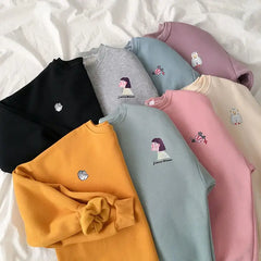 Pastel Color Cute Pattern Sweatshirt - SWEATSHIRT