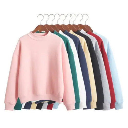 Pastel Color Simple Casual Sweatshirt for Everyday Wear