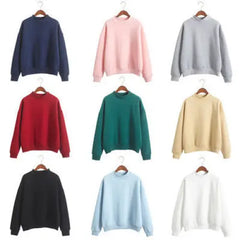 Pastel Color Simple Casual Sweatshirt