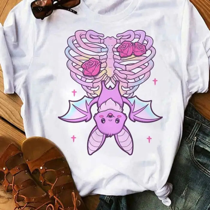 Pastel Goth Cartoon Harajuku T-shirt