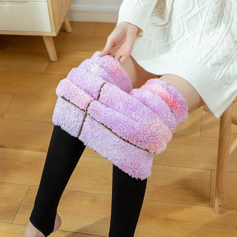Pastel High Waist Fleece Warm Thermal Leggings