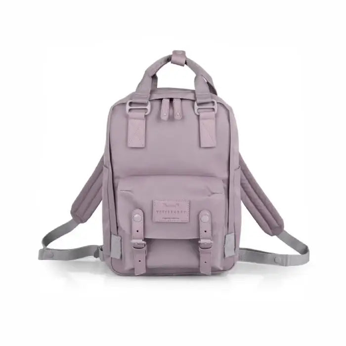 Pastel Solid Color Computer Backpack - Crimson Purple.