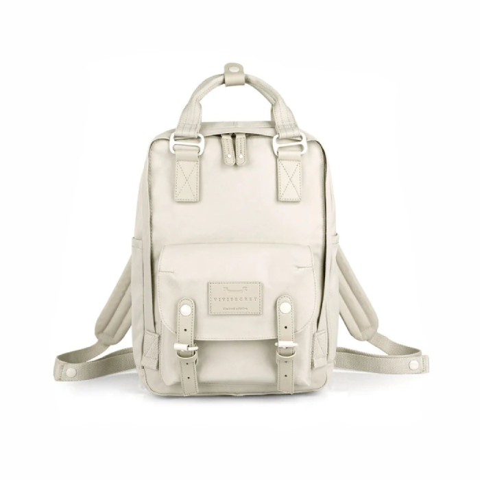 Pastel Solid Color Computer Backpack - Stone. / One Size