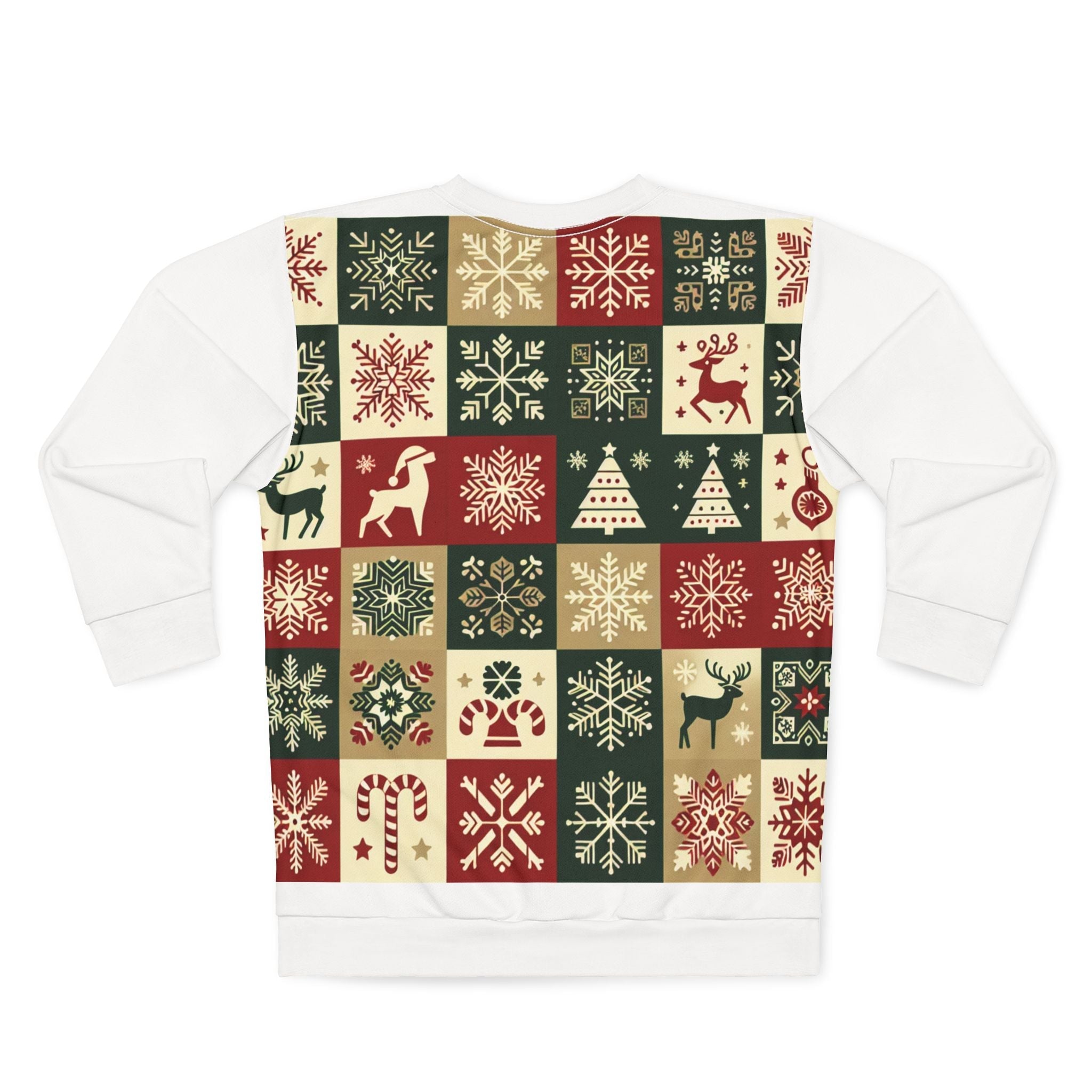 Patchwork Area Christmas Sweatshirt Frosted Festivity Style