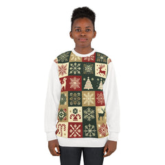 Patchwork Area Christmas Sweatshirt Frosted Festivity Style