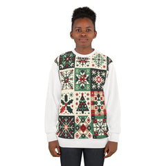Patchwork Christmas Sweatshirt Enchanted Festive Wonderland
