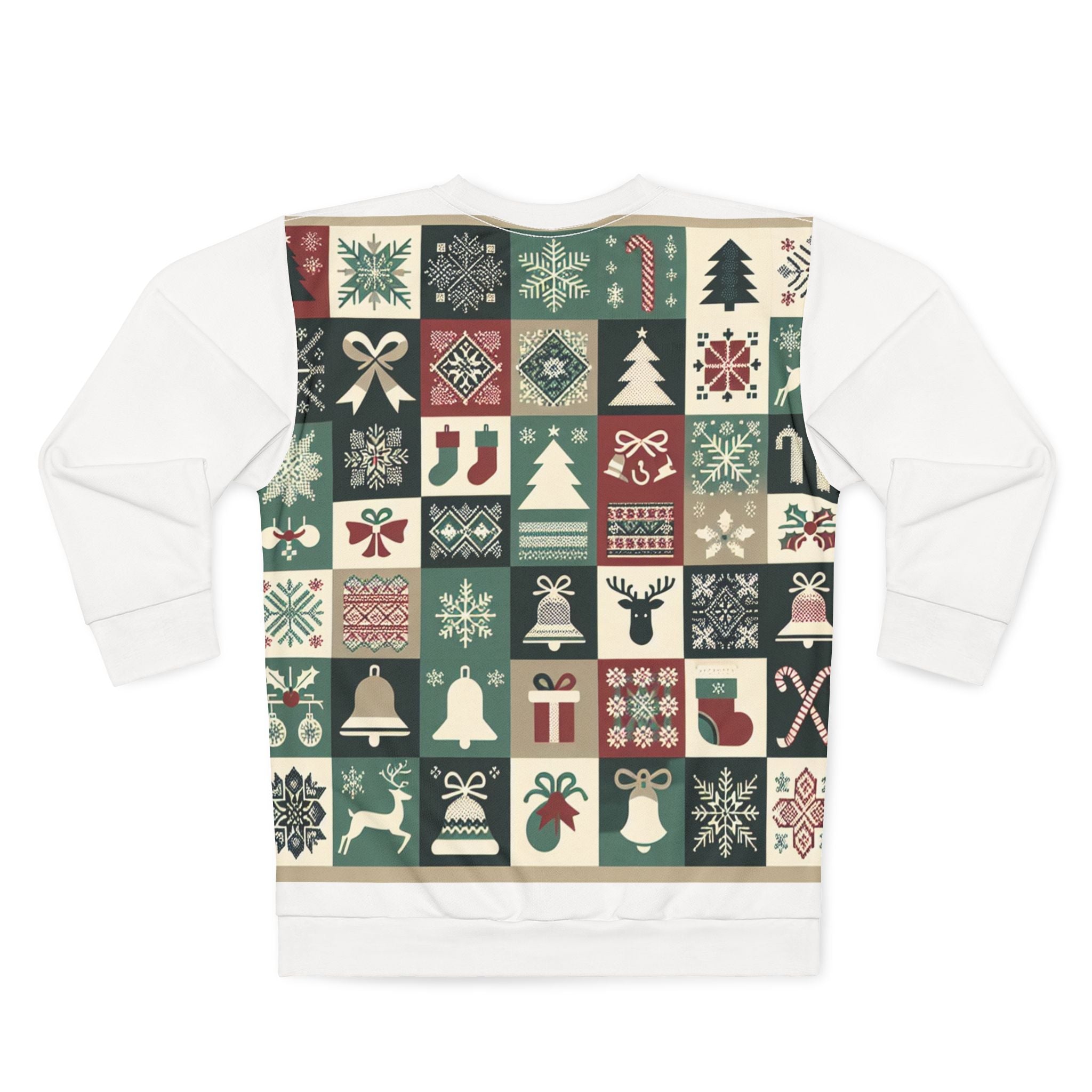 Patchwork Christmas Sweatshirt Enchanted Yuletide Sparkle