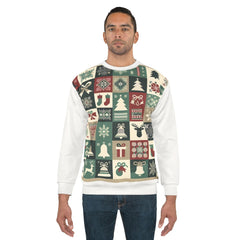 Patchwork Christmas Sweatshirt Enchanted Yuletide Sparkle