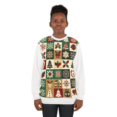 Patchwork Christmas Sweatshirt Festive Wonderland Style