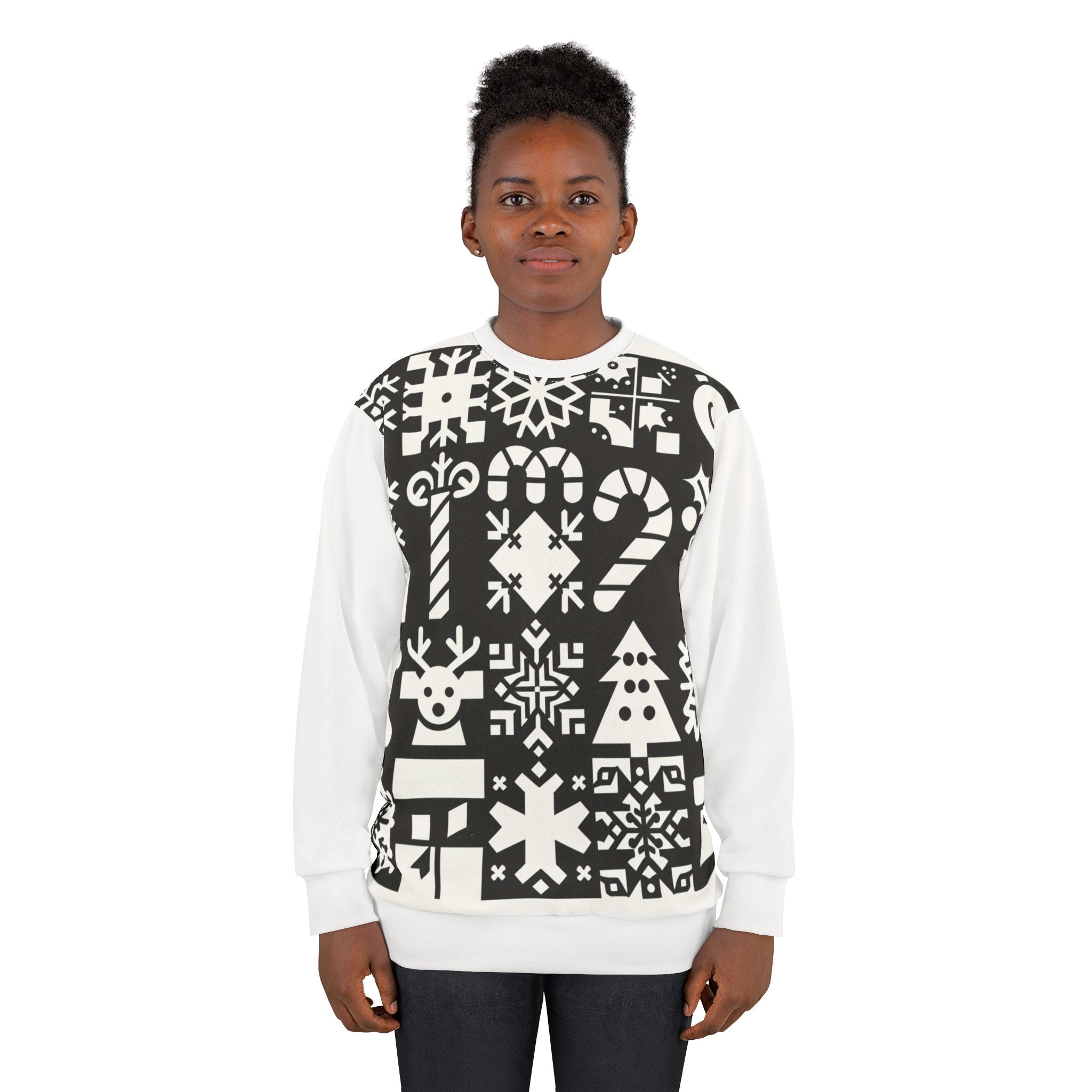 Patchwork Christmas Sweatshirt Festive Wonderland Style