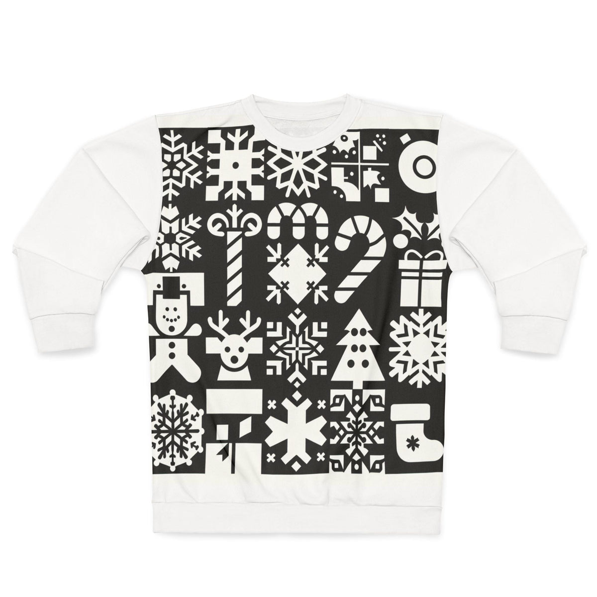 Patchwork Christmas Sweatshirt Festive Wonderland Style XS