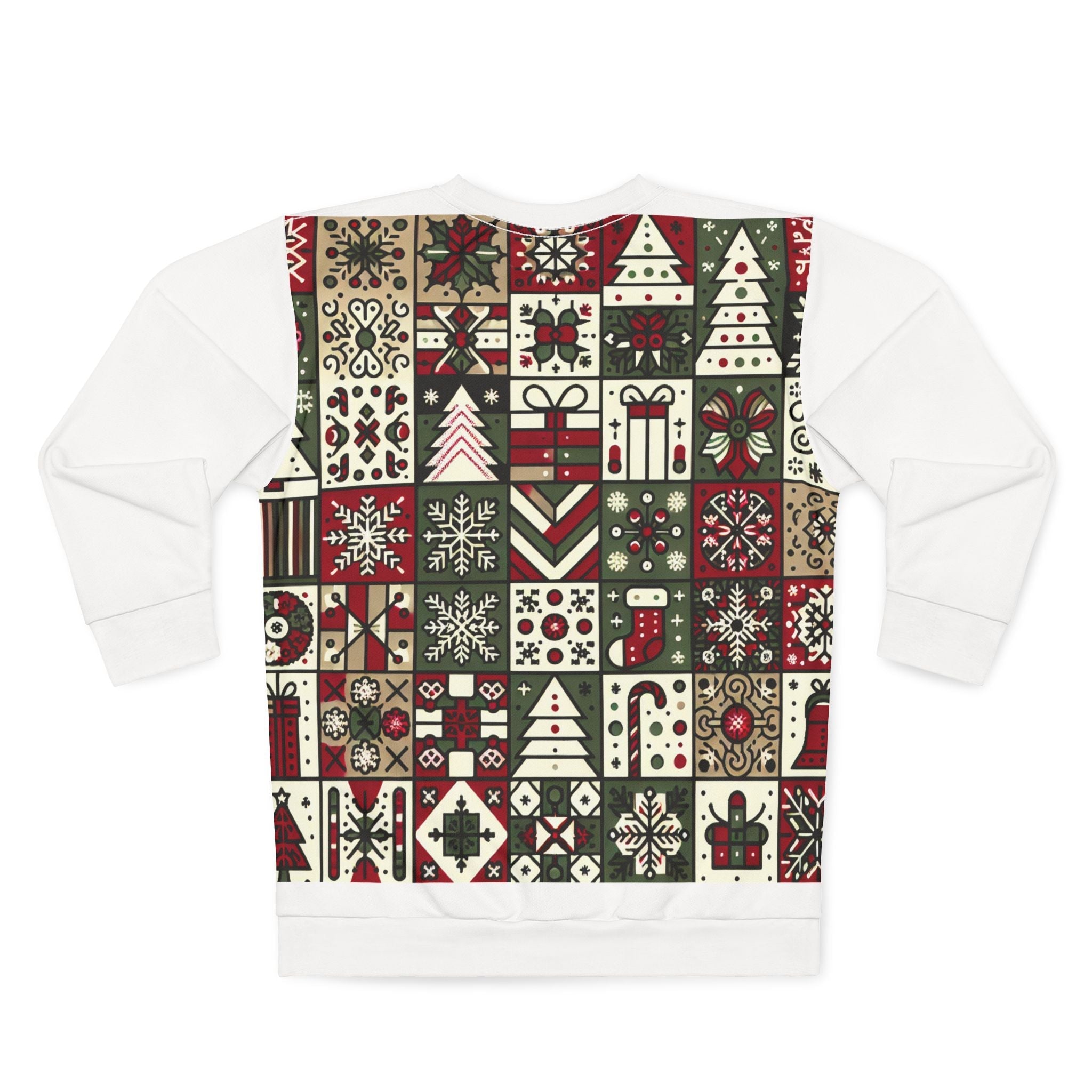 Patchwork Christmas Sweatshirt with Festive Prints