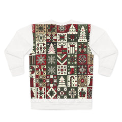 Patchwork Christmas Sweatshirt with Festive Prints