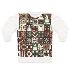 Patchwork Christmas Sweatshirt with Festive Prints XS