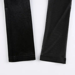 Patchwork Mesh See Through Crop Tops Breathable Design