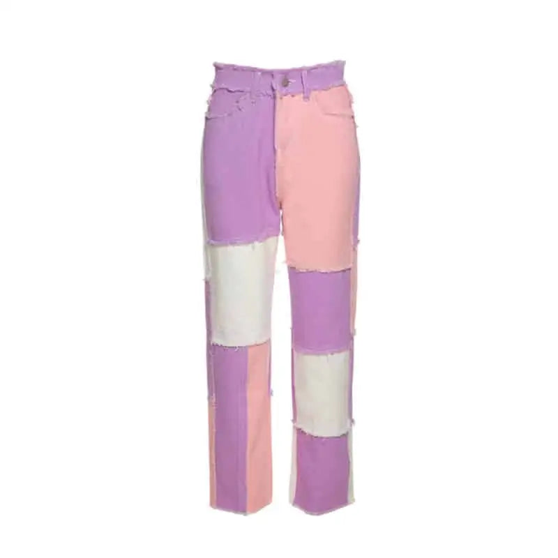 Patchwork Pastel Denim Pants