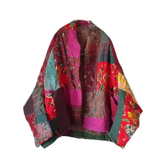 Patchwork Random Color Oversize Jacket - One Size / Pink