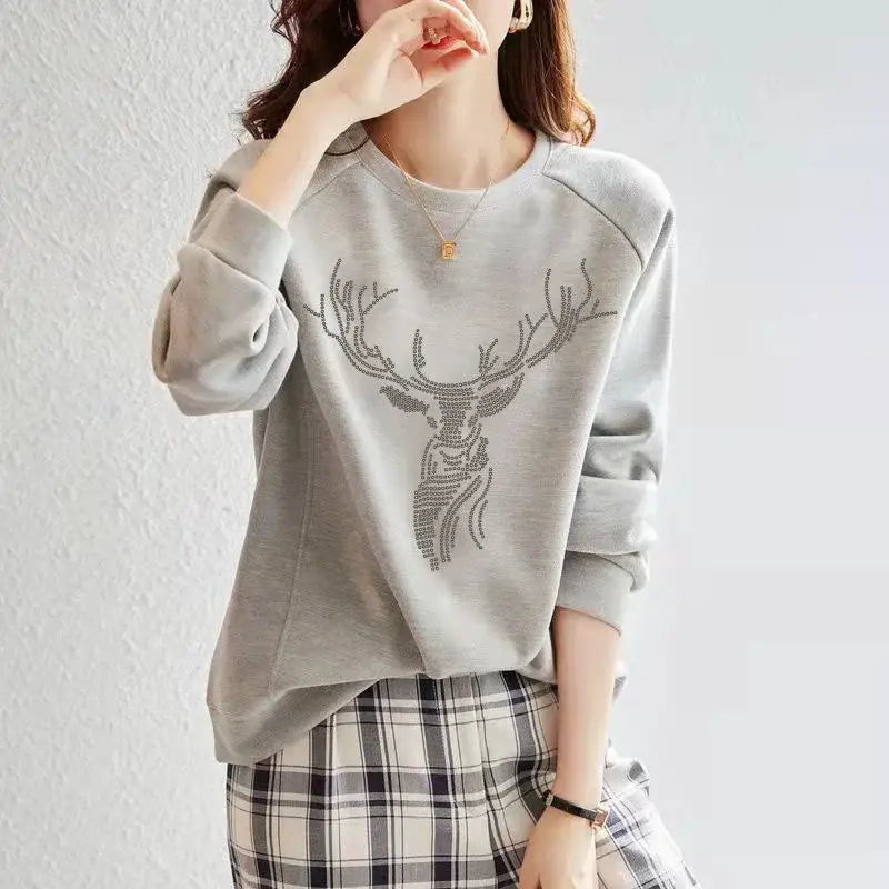 Patchwork Stretcth Long Sleeved O Neck Sweater