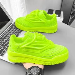 Patent Charol Lion Face Lace Up Sneakers